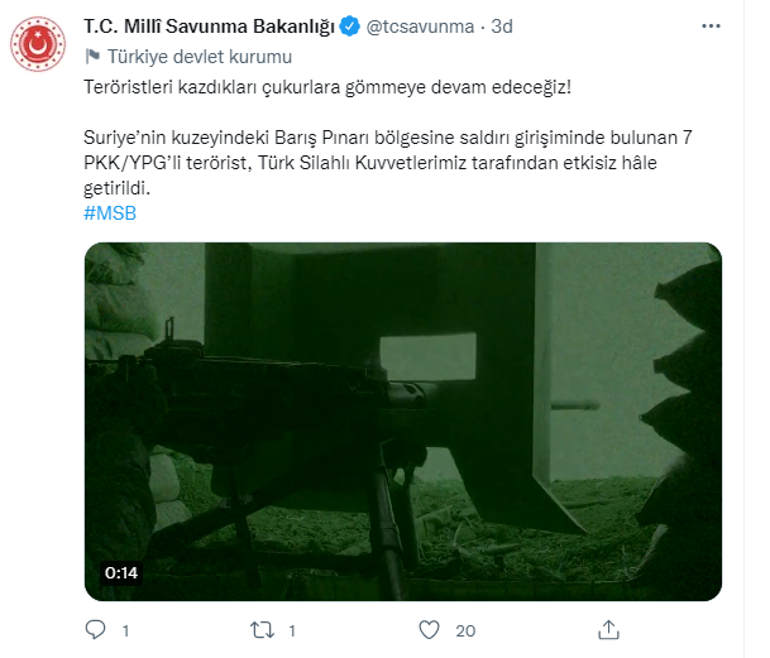 Saldırı girişiminde bulunan 7 PKKlı terörist öldürüldü