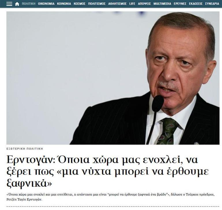 Yunanistan tepetaklak Erdoğan-Miçotakis restleşmesi...