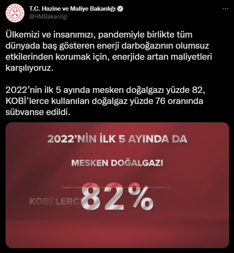 Bakanlıktan doğal gaz açıklaması: Yüzde 82si sübvanse edildi