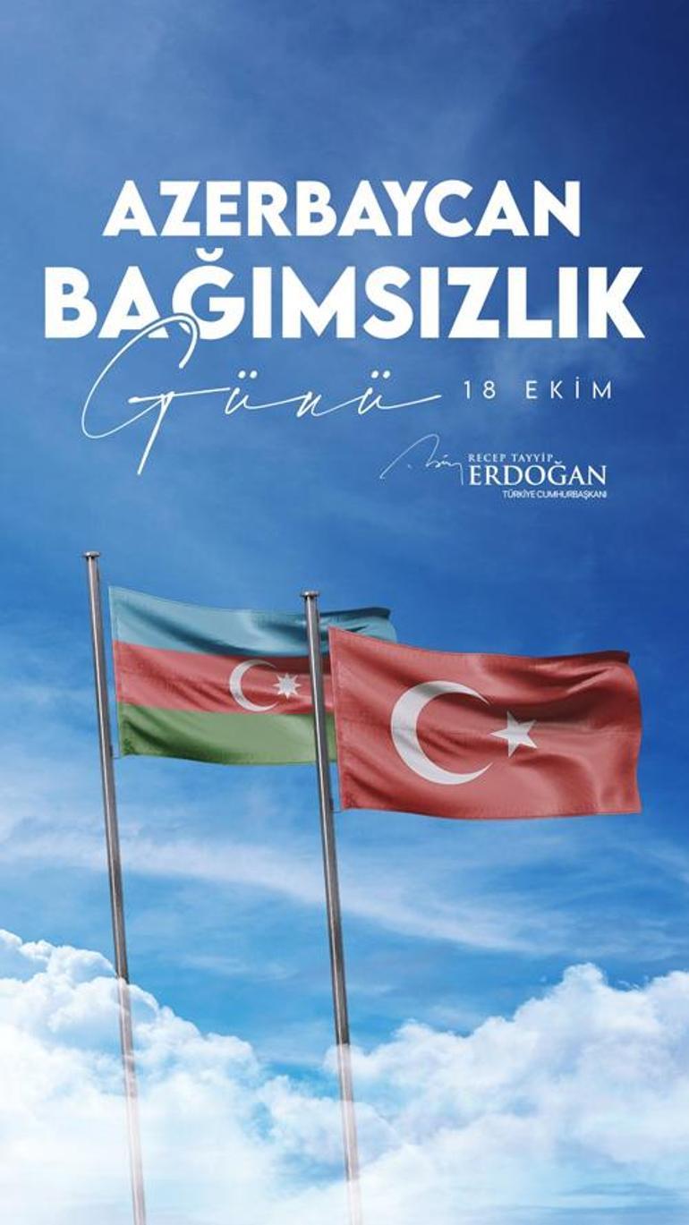 Cumhurbaşkanı Erdoğan, Azerbaycanın bağımsızlık gününü kutladı