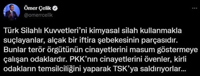 TSK, PKKya karşı kimyasal silah kullandı iddiasına peş peşe tepkiler
