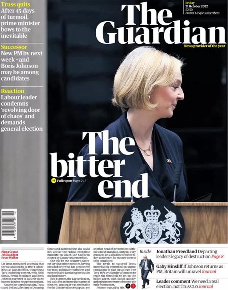 Liz Trussın istifası İngiliz basınında: Acı son, Ülkenin en kötü başbakanı