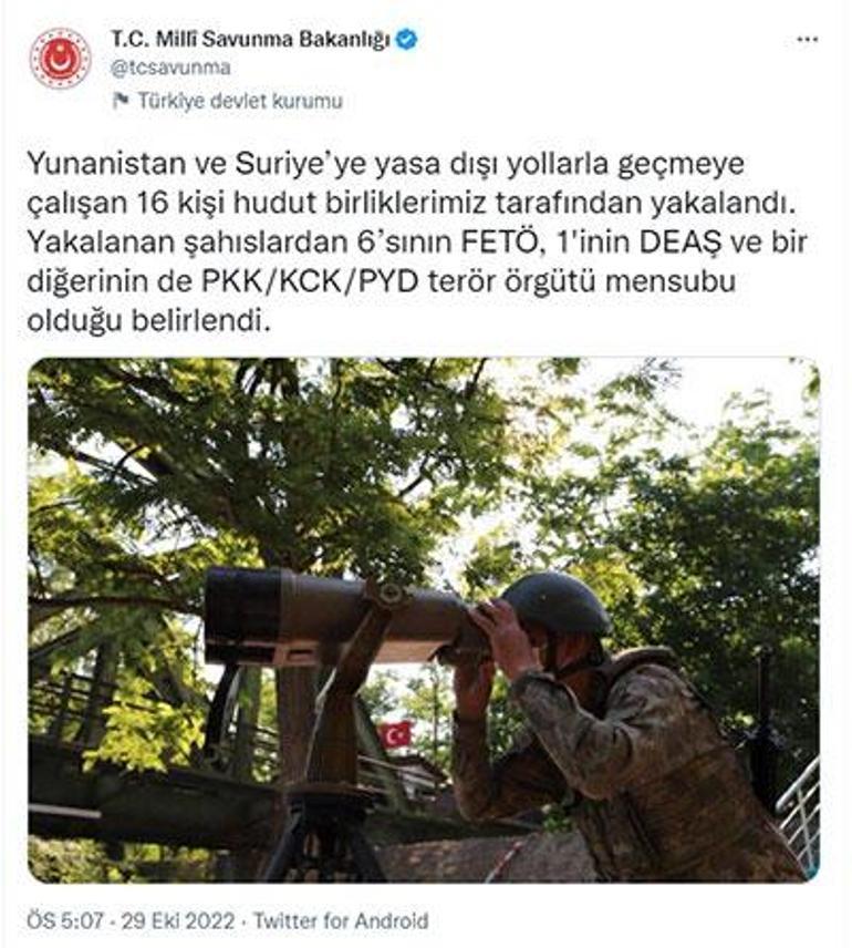 Yasa dışı geçiş yapmaya çalışan 16 kişi yakalandı