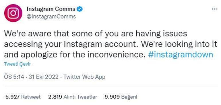 Instagram çöktü mü Resmi açıklama geldi