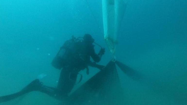 Çanakkale Boğazında 350 metrekare hayalet ağ çıkartıldı