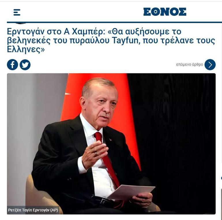 Yunan medyası: Erdoğanın dediği dedik