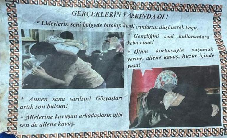 Hakkaride askeri helikopterle dağlara, teröristlere Teslim ol çağrısı yapılan bildiri atıldı