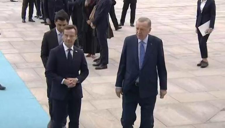 Cumhurbaşkanı Erdoğandan İsveç Başbakanına resmi törenle karşılama