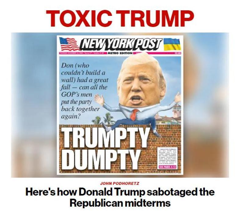 Trump sırtından vuruldu Trumpty Dumpty manşetini attılar