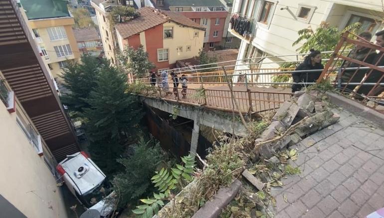 İstanbul’da akılalmaz kaza kamerada: Araç 25 metreden aşağıya uçtu