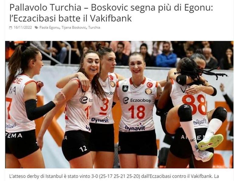 Eczacıbaşı - Vakıfbank maçı dünya basınında manşet oldu Boskovic, Egonuyu geçti