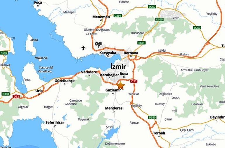 İzmirde 3,5 büyüklüğünde deprem