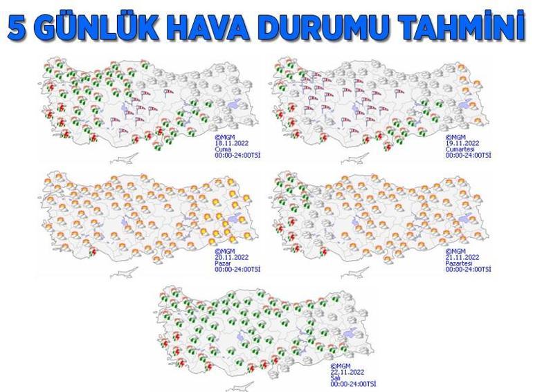 Meteorolojiden 9 kente sarı ve turuncu kodlu uyarı