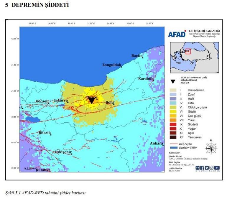 Düzcedeki 5.9luk depremin ön değerlendirme raporu paylaşıldı