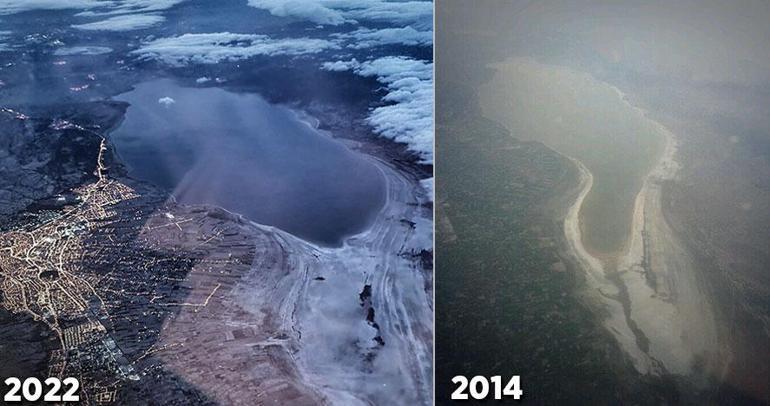 Burdur Gölünün tükenişini, 15 yıldır havadan gözlemliyor