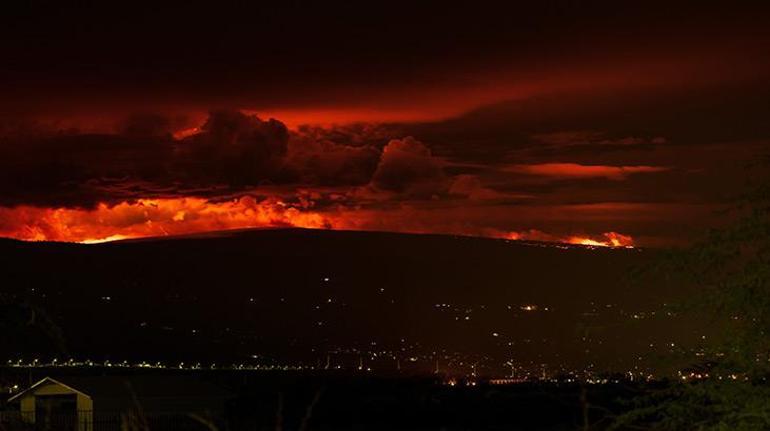Mauna Loa Yanardağında patlama Gökyüzü kızıla döndü, ABDde tahliye uyarısı yapıldı