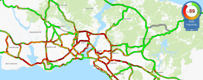 İstanbulda yağmur sonrası trafik çilesi Yoğunluk yüzde 89u buldu