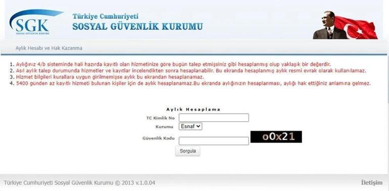 SGK’dan yeni hizmet Emekli maaşı hesaplama erişime açıldı