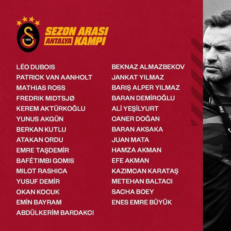 Galatasarayın kamp kadrosu açıklandı 10 yeni isim