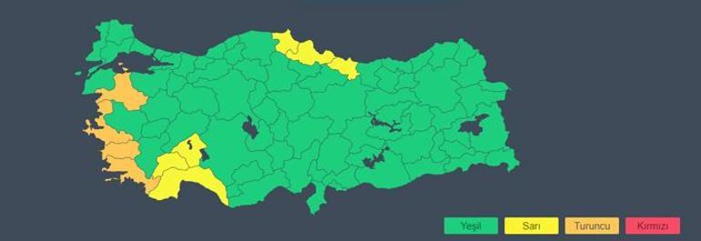 Meteoroloji tek tek saydı 10 kente turuncu ve sarı kodlu uyarı