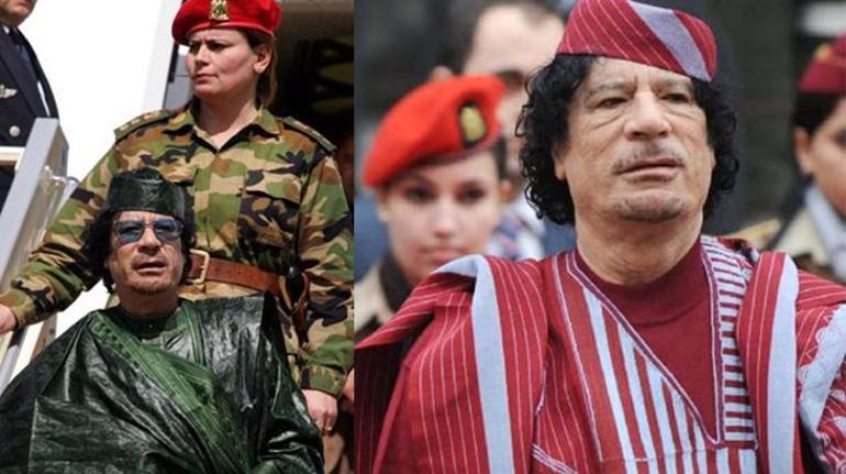 Topuklu ayakkabı da giydiler, makyaj da yaptılar Kaddafinin gizemli ölüm melekleri