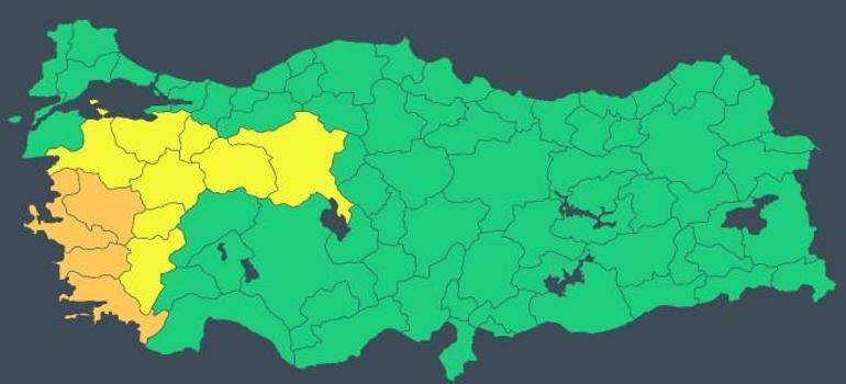 12 il için turuncu ve sarı alarm Meteorolojiden şiddetli yağış uyarısı