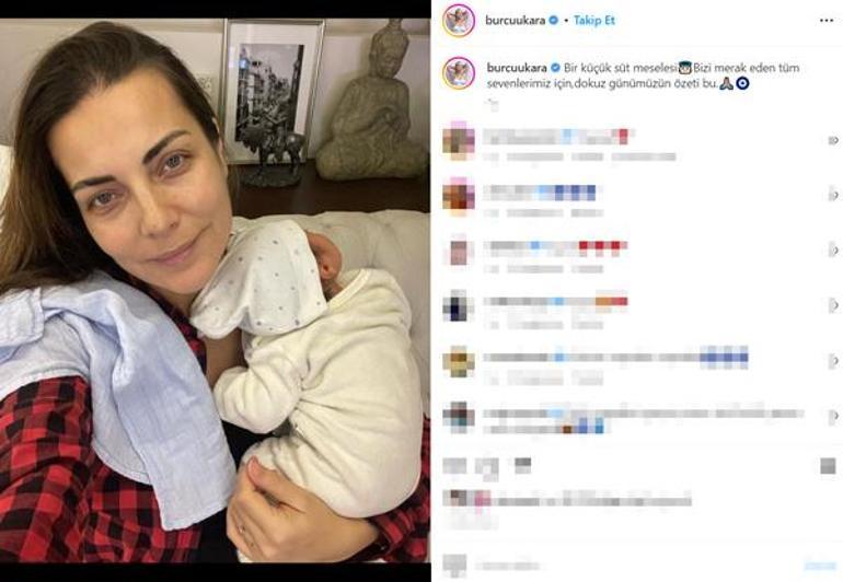 Burcu Kara yeni doğan oğluyla fotoğrafını paylaştı: Bir küçük süt meselesi