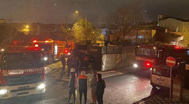 Ümraniyede geri dönüşüm merkezinde korkutan yangın
