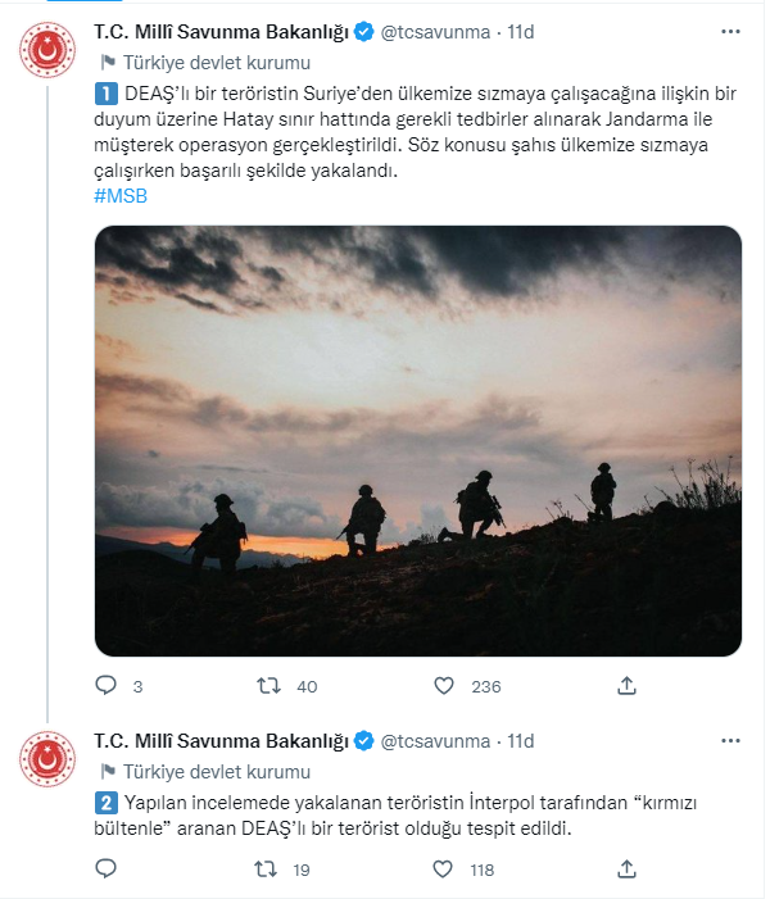 Kırmızı bültenle aranan  DEAŞlı terörist sınırda yakalandı