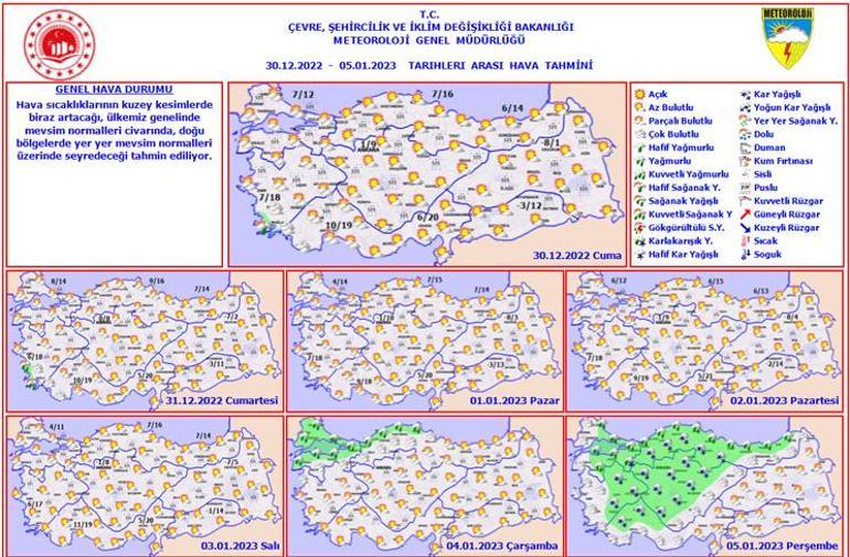 Meteoroloji kar için tarih verdi Yılbaşında hava nasıl olacak