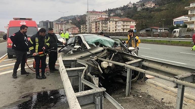 Feci kaza: Ön camdan giren bariyer arka camdan çıktı