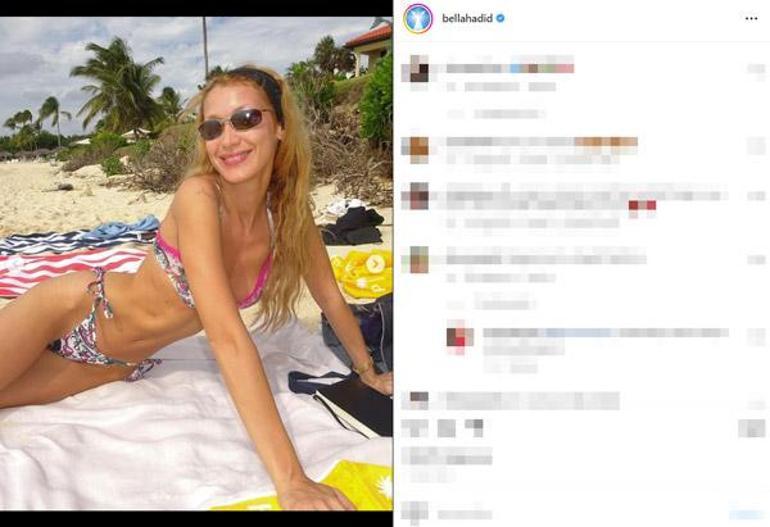 Bella Hadid bikinili pozlarını paylaştı Türk takipçisinin yorumu dikkat çekti