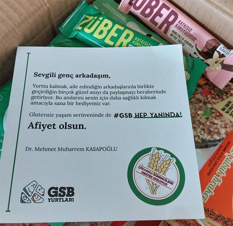GSB yurtlarında kalan çölyaklı öğrencilere glutensiz ürün