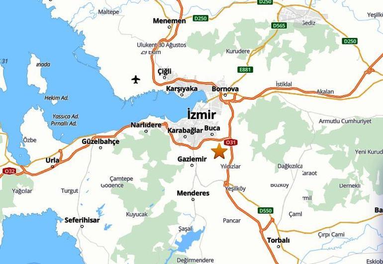 İzmirde 3,5 büyüklüğünde deprem