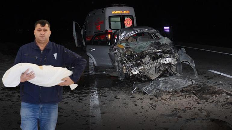 Kazada ölen anne-baba ve 27 günlük bebekleri toprağa verildi