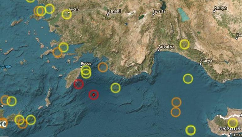 Son dakika Akdenizde 5.4 büyüklüğünde deprem