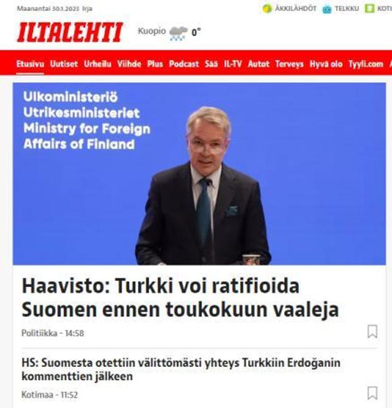 Finlandiyadan Türkiyeye tek başına üyelik mesajı