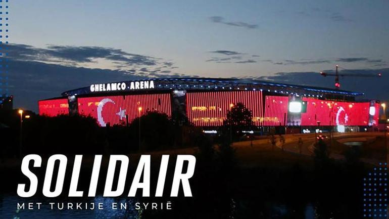 Gentin stadı Türk bayrağıyla aydınlatıldı