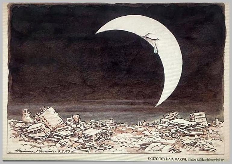 Charlie Hebdonun skandal deprem karikatürüne en güzel cevap Yunanistandan geldi