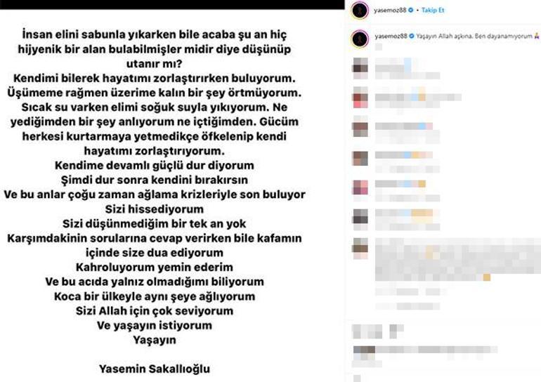 Yasemin Sakallıoğlu: Yaşayın Allah aşkına... Ben dayanamıyorum