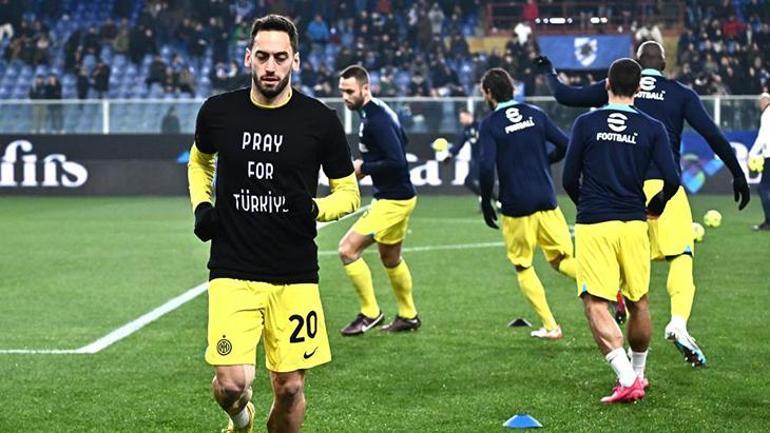 Hakan Çalhanoğlu ve Emirhan İlkanın duygusal anları Inter taraftarından anlamlı pankart