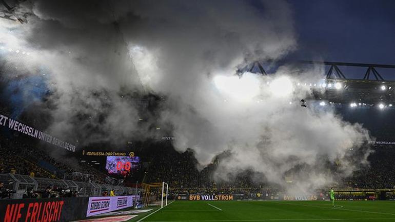 Borussia Dortmund-Hertha Berlin maçına sis bombası engeli