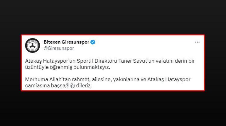 Hatayspor Sportif Direktörü Taner Savut hayatını kaybetti Acı tesadüf ortaya çıktı