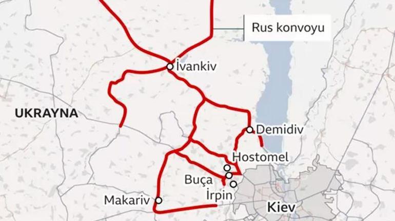 Rusyanın Kievin işgali için gönderdiği 56 km’lik zırhlı konvoyun hikayesi