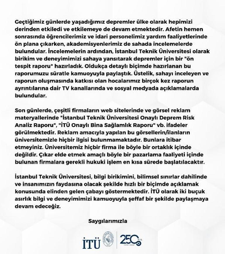 İTÜden sağlamlık raporu dolandırıcılığı uyarısı