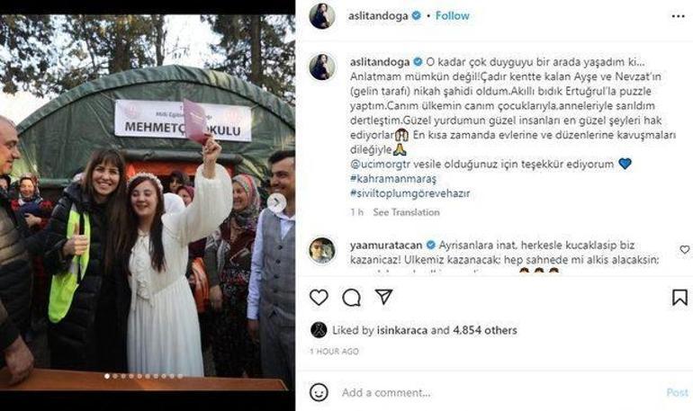 Aslı Tandoğan depremzede çiftin nikah şahidi oldu: O kadar çok duyguyu bir arada yaşadım ki