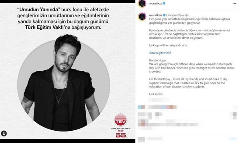 Murat Boz depremzede gençler için doğum gününü bağışladı