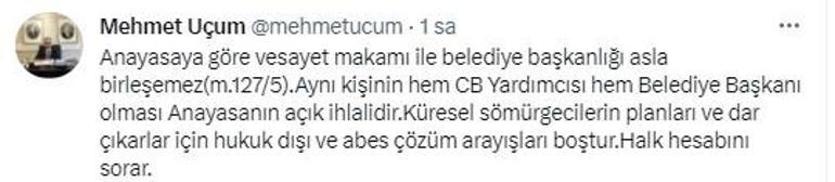 Mehmet Uçumdan Akşenerin İmamoğlu- Yavaş formülüne ilk yorum: Hukuk dışı, abes...