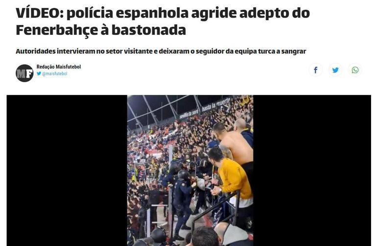 İspanyada Fenerbahçe tepkisi Pervasız polis davranışı