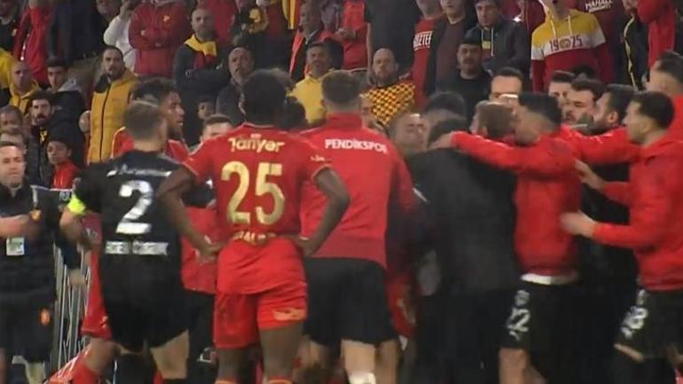 Göztepe - Pendikspor maçında ortalık karıştı Yumruk yumruğa kavga çıktı